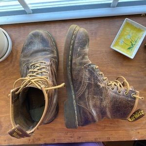 Worn Brown Doc Martens